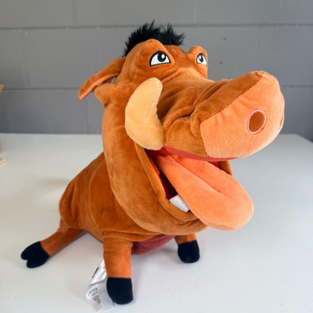 Official Disney The Lion King Pumbaa Plush Large Open Mouth Warthog Soft Toy